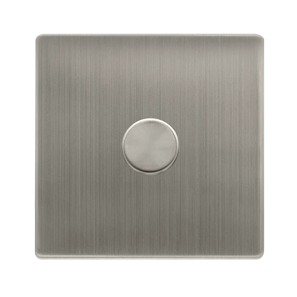 Screwless Plate Stainless Steel 1 Gang 2 Way LED 100W Trailing Edge Dimmer Light Switch
