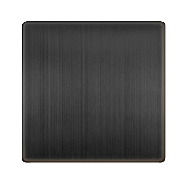 Screwless Plate Matt Bronze 1 Gang Blank Plate