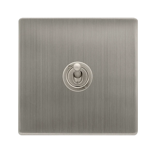 Screwless Plate Stainless Steel 10A 1 Gang 2 Way Toggle Light Switch