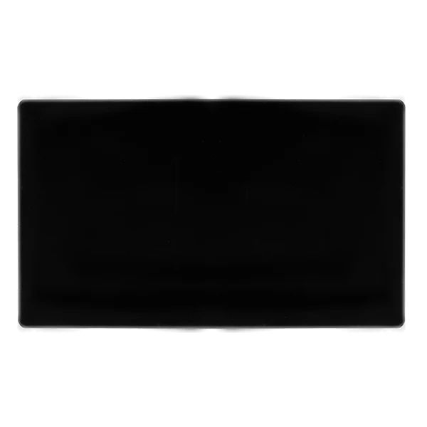 Screwless Plate Black Metal 2 Gang Blank Plate