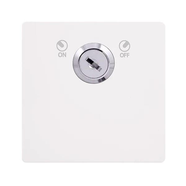 Screwless Plate White Metal 20A Double Pole Key Lockable Switch - Metal White Cover Plate - Screwless