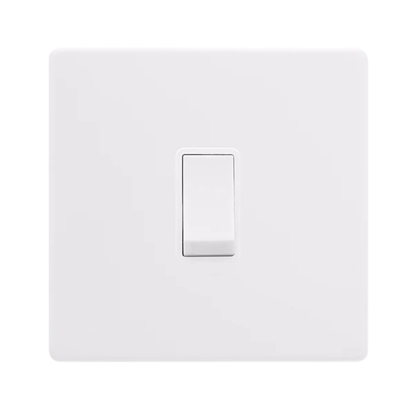 Screwless Plate Polar White 20A Double Pole Switch - White Insert