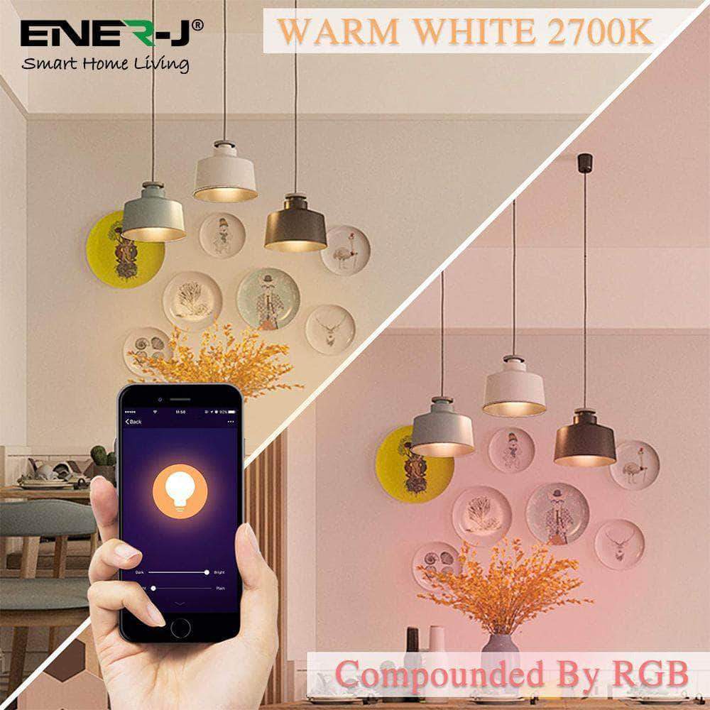 Smart WiFi Dimmable GLS 9W LED Bulb (E27) RGB+W+WW 2 X Pack - Image 4