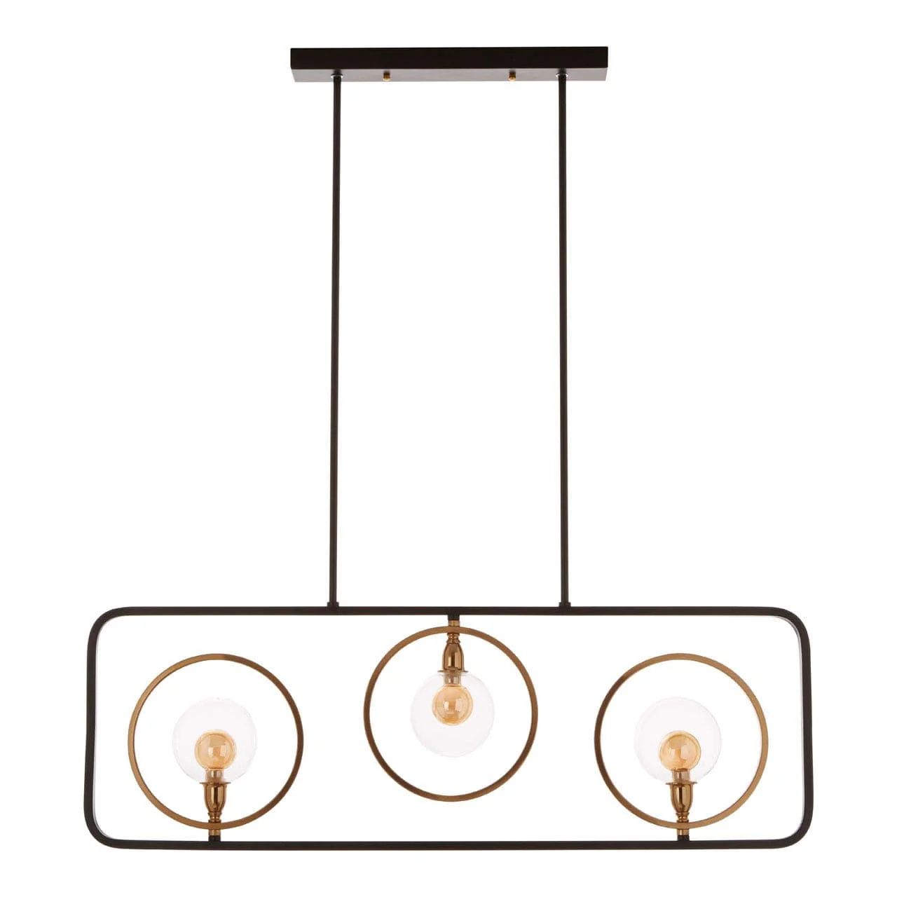 Abira 3 Bulb Pendant Lamp, Bronze Finish Iron