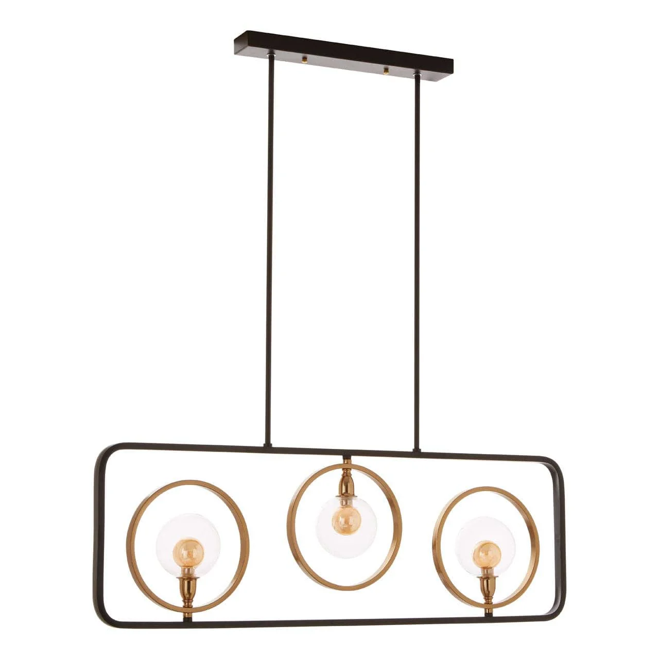 Abira 3 Bulb Pendant Lamp, Bronze Finish Iron - Image 4