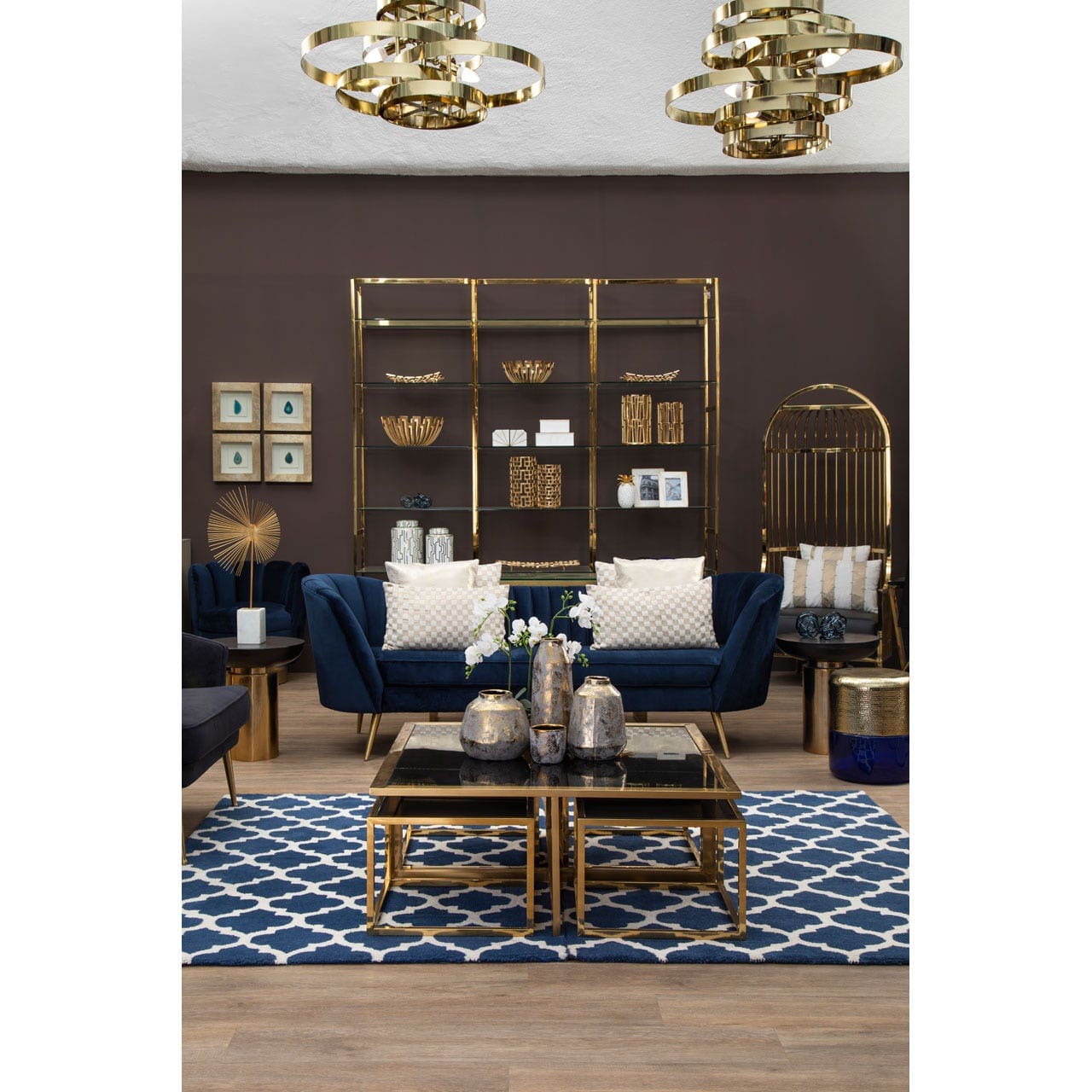 Alana 4 Bulb Gold Finish Pendant Lamp - Image 3