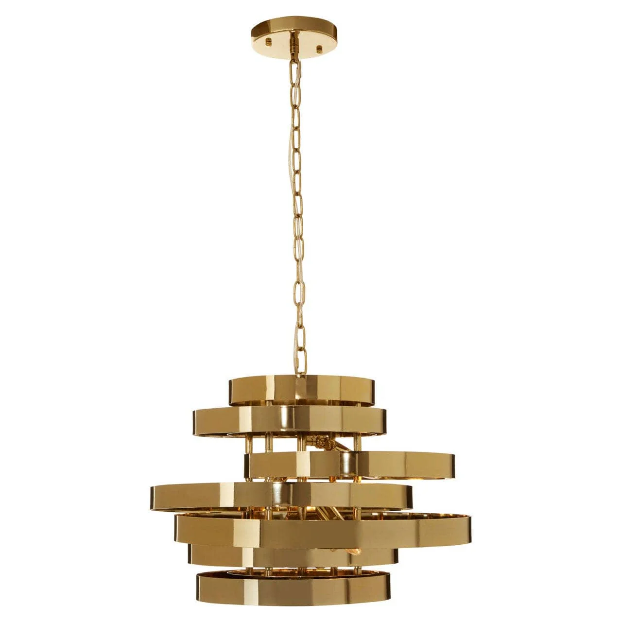 Alana 4 Bulb Gold Finish Pendant Lamp - Image 4