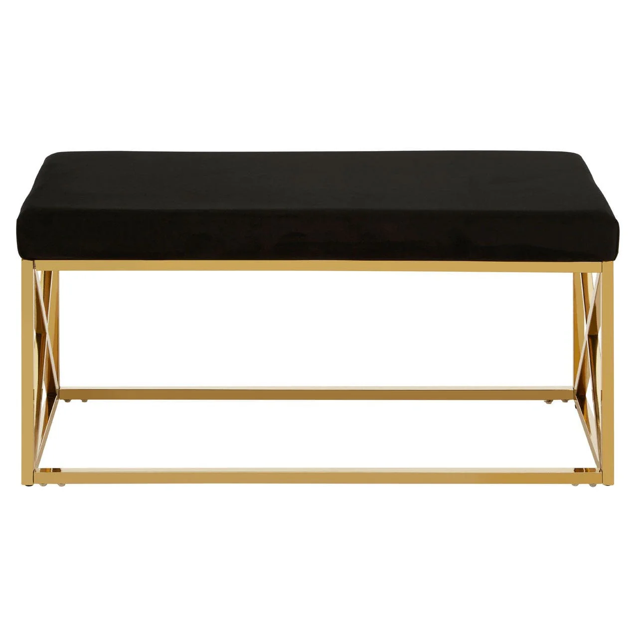 Allure Black Velvet / Gold Finish Bench - Image 3
