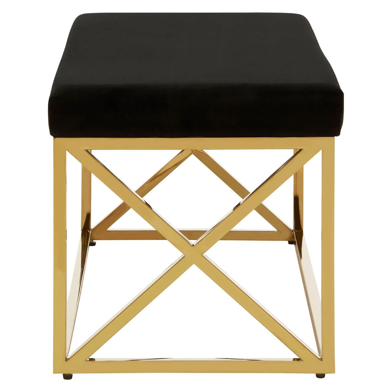 Allure Black Velvet / Gold Finish Bench - Image 5