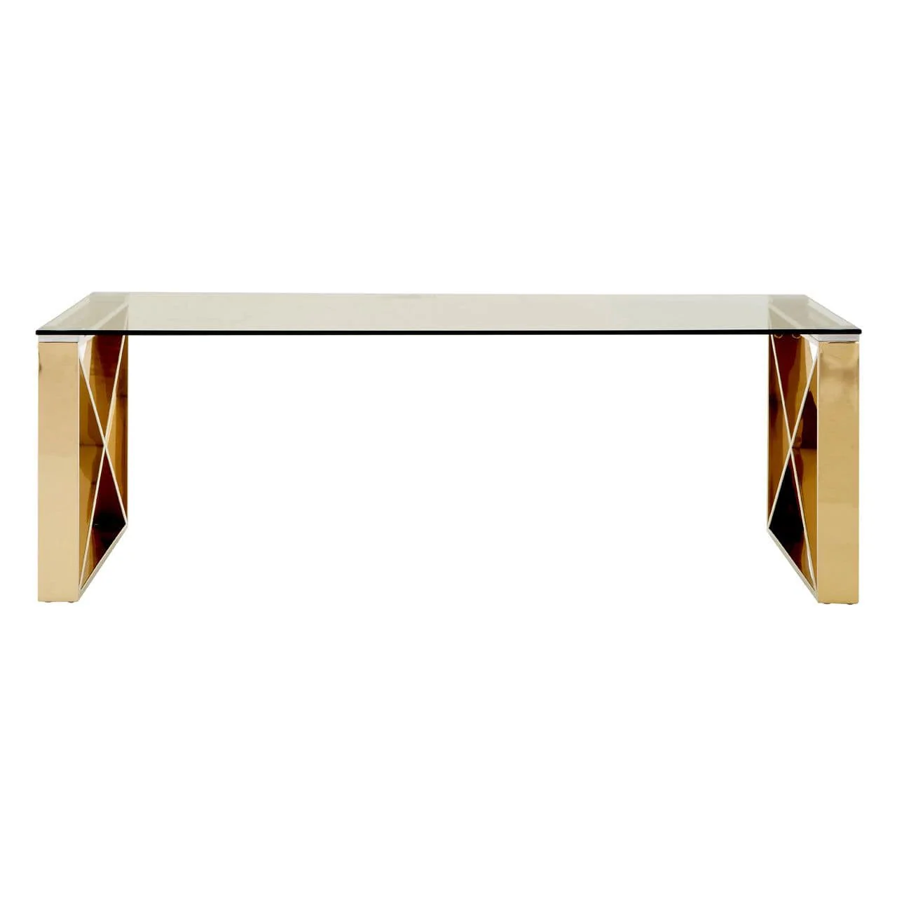 Allure Champagne Gold Cross Legs Coffee Table - Image 2