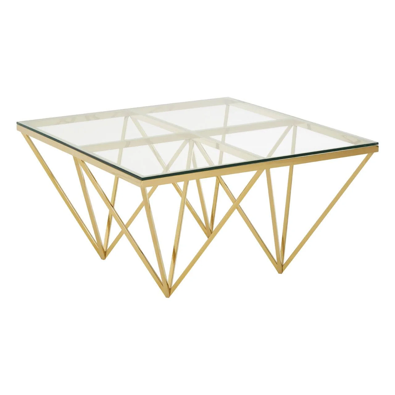 Allure Gold Finish Spike Coffee Table - Image 2