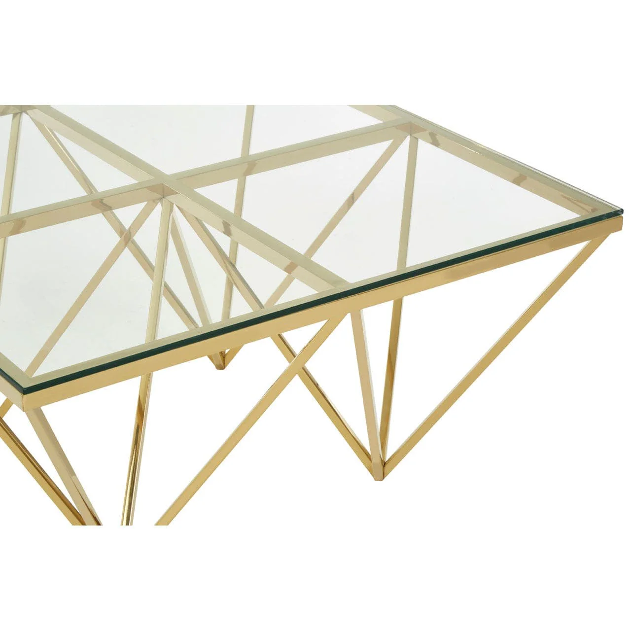 Allure Gold Finish Spike Coffee Table - Image 5