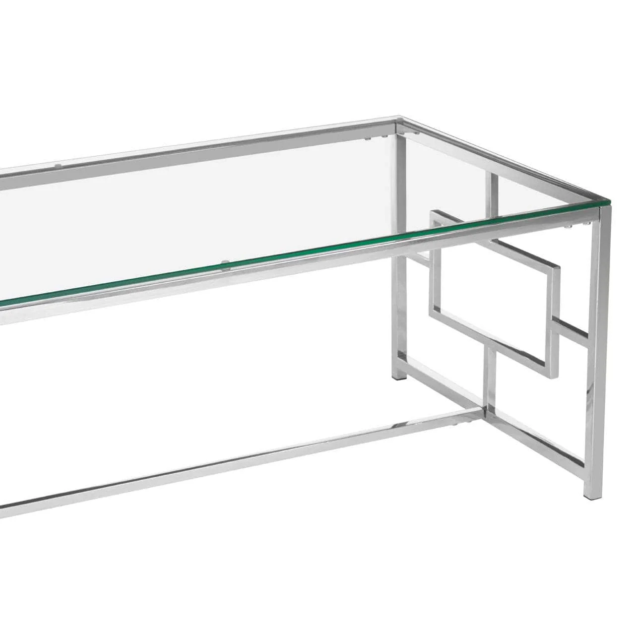 Allure Clear Glass / Silver Base Coffee Table - Image 5