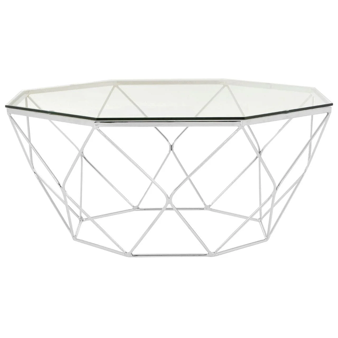 Allure Tempered Glass Chrome Coffee Table