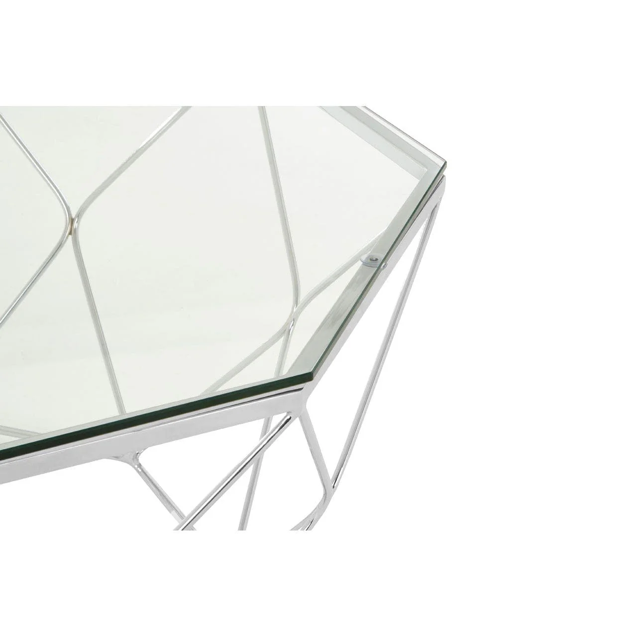 Allure Tempered Glass Chrome Coffee Table - Image 2