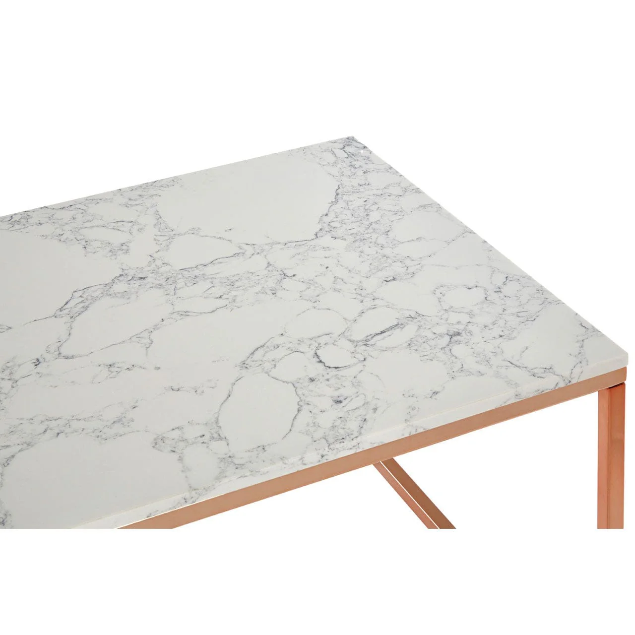Allure Rectangular White Marble Coffee Table - Image 3
