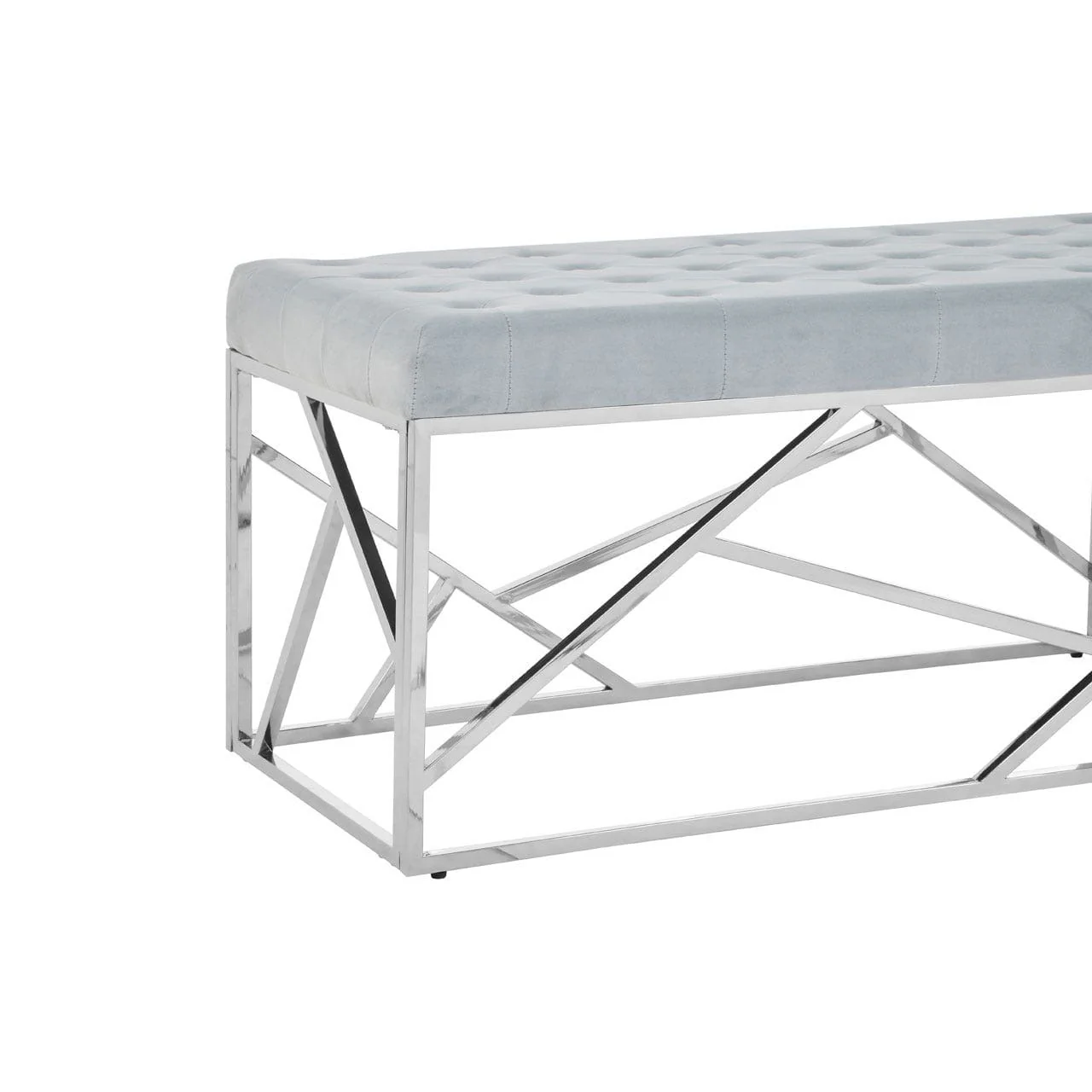 Allure Powder Blue Geometric Bench - Image 4