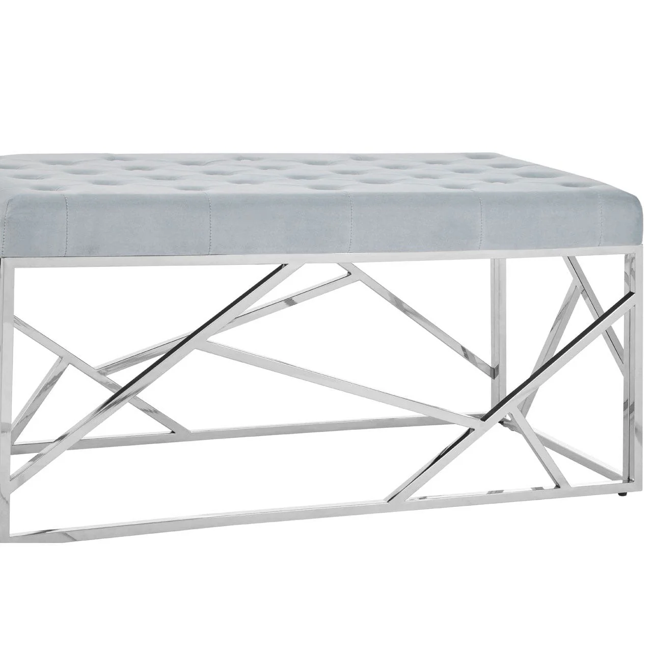 Allure Powder Blue Geometric Bench - Image 5