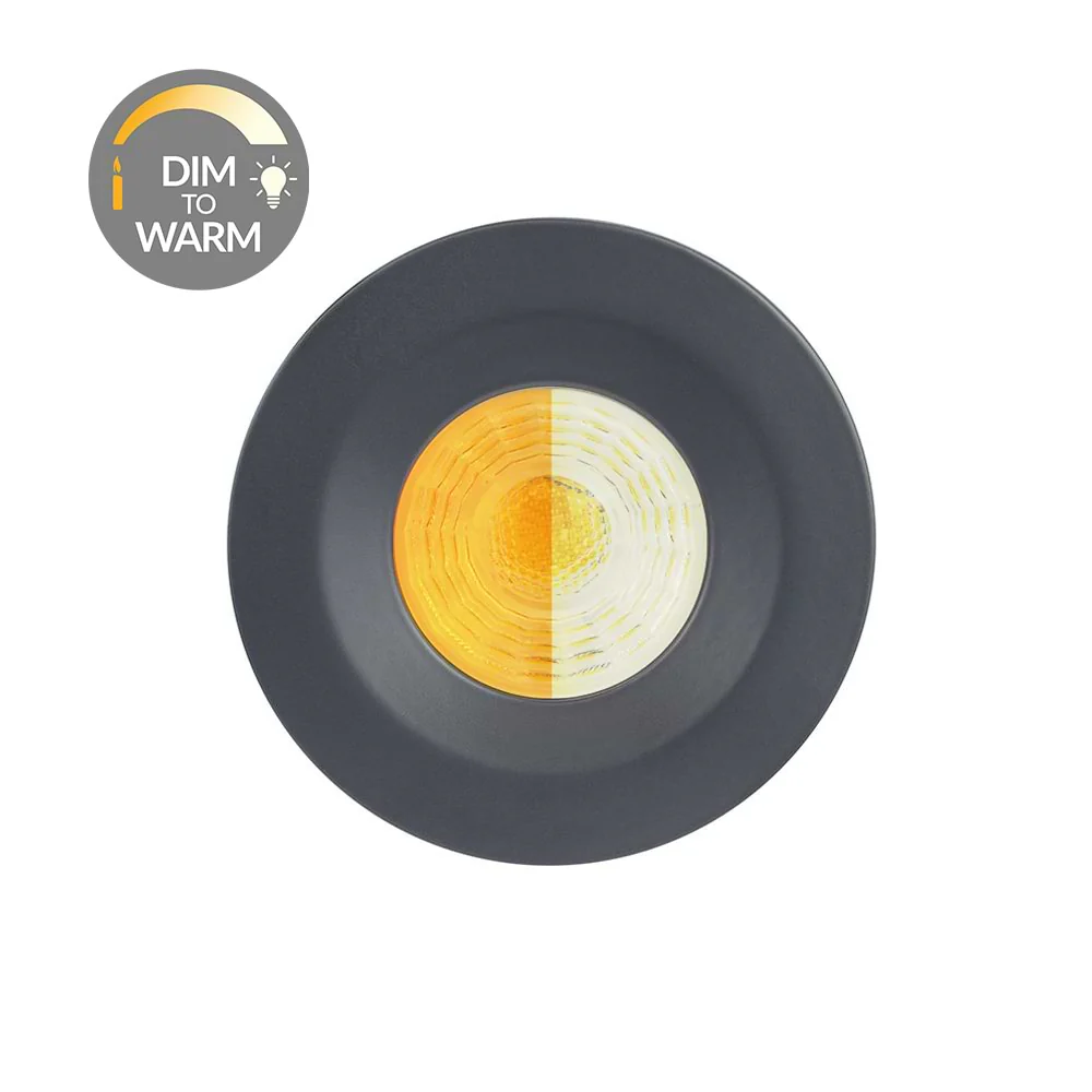 Anthracite CCT Dim To Warm Fire Rated LED Dimmable 10W IP65 Downlight - Image 2