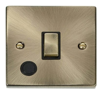Antique Brass 1 Gang 20A Ingot DP Switch With Flex - Black Trim