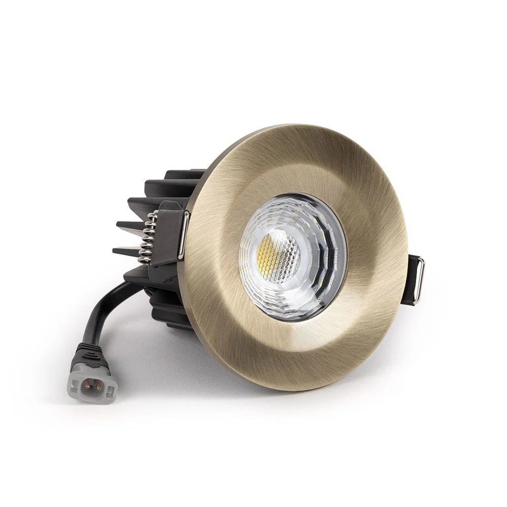 Antique Brass CCT Fire Rated LED Dimmable 10W IP65 Downlight