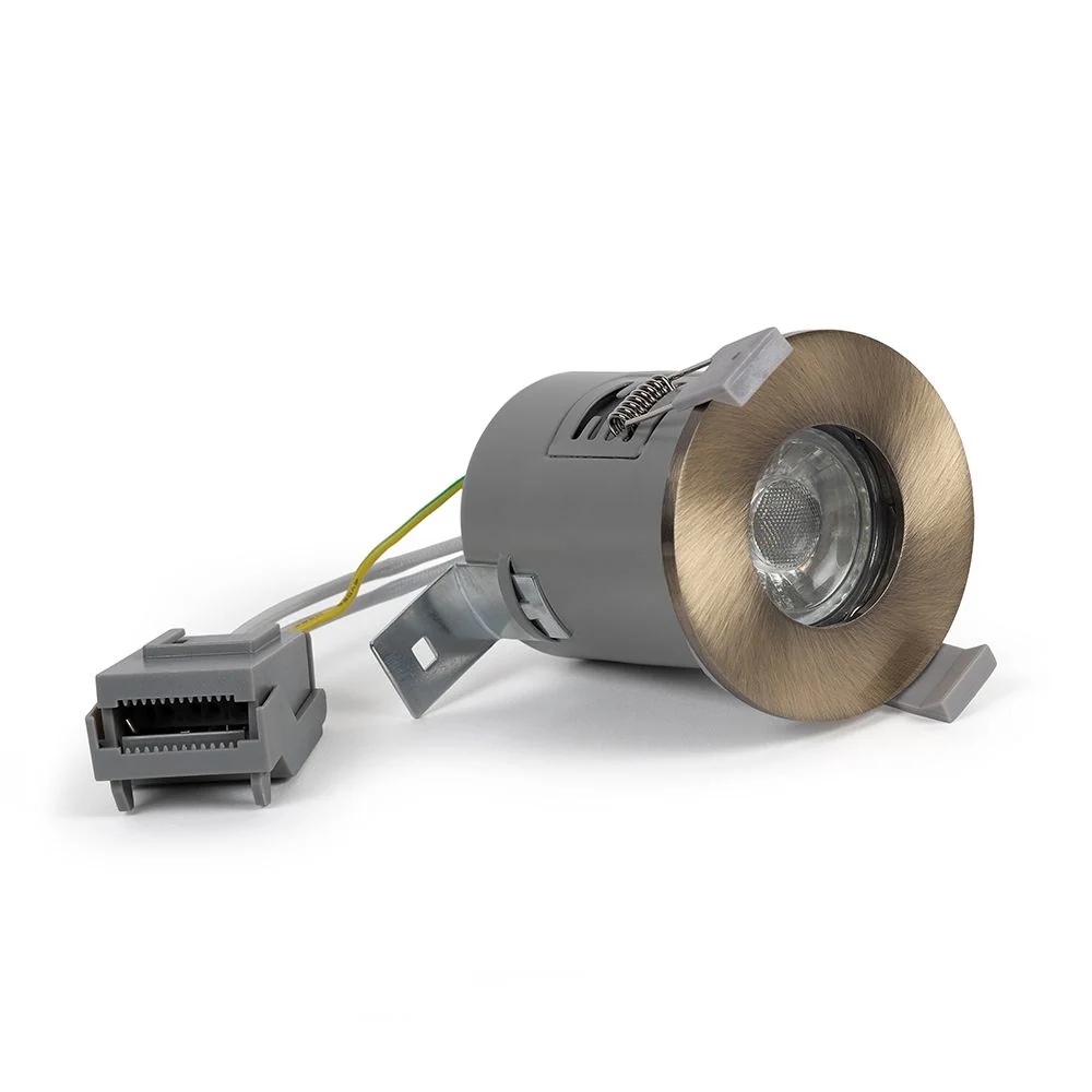 Antique Brass GU10 Fire Rated IP65 Downlight