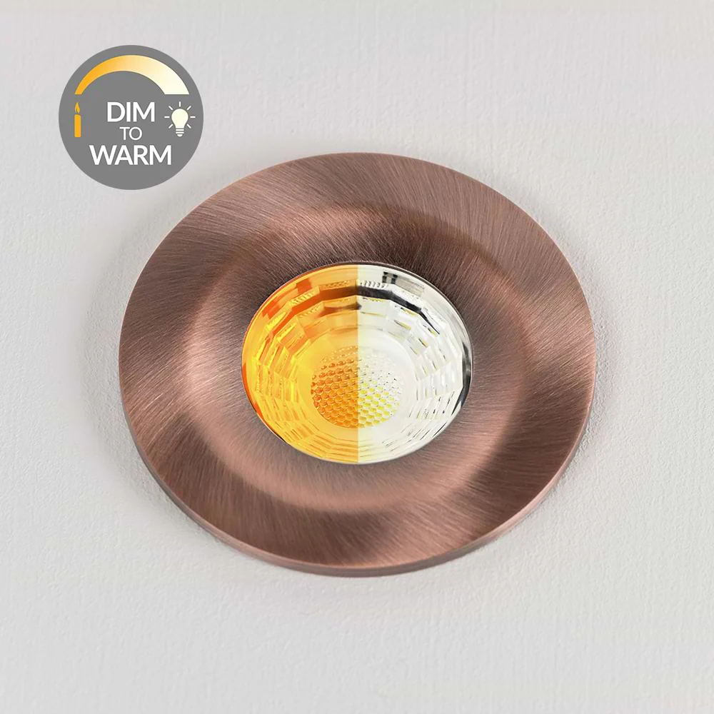 Antique Copper CCT Dim To Warm Fire Rated LED Dimmable 10W IP65 Downlight - Image 2