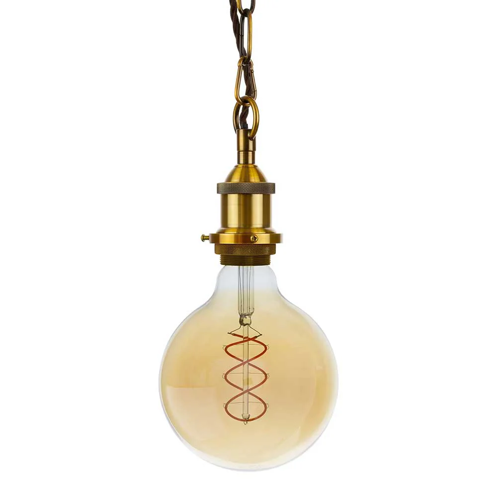 Antique Gold Decorative Bulb Holder with Chain - Image 4