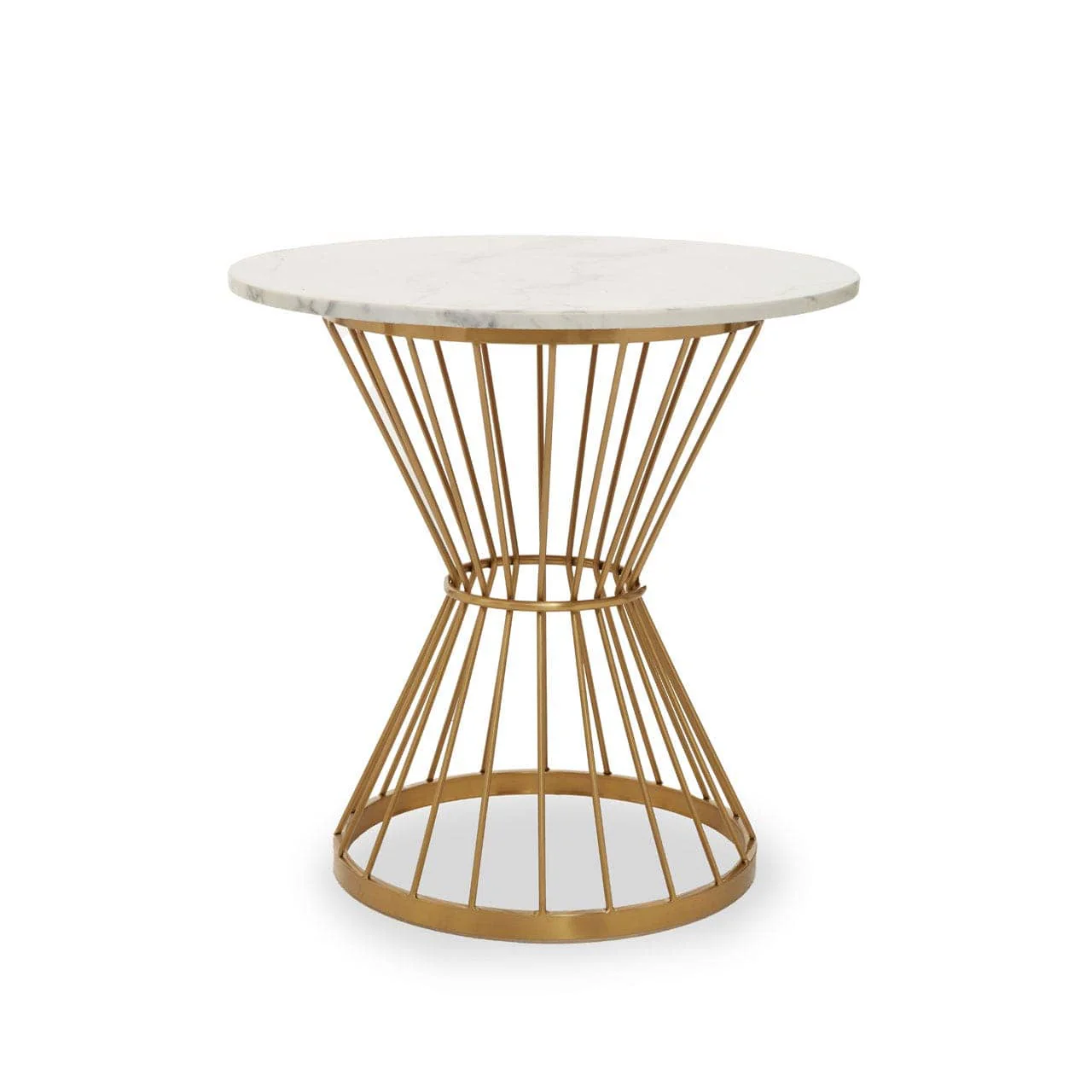 Anzio White Marble Top Round Dining Table