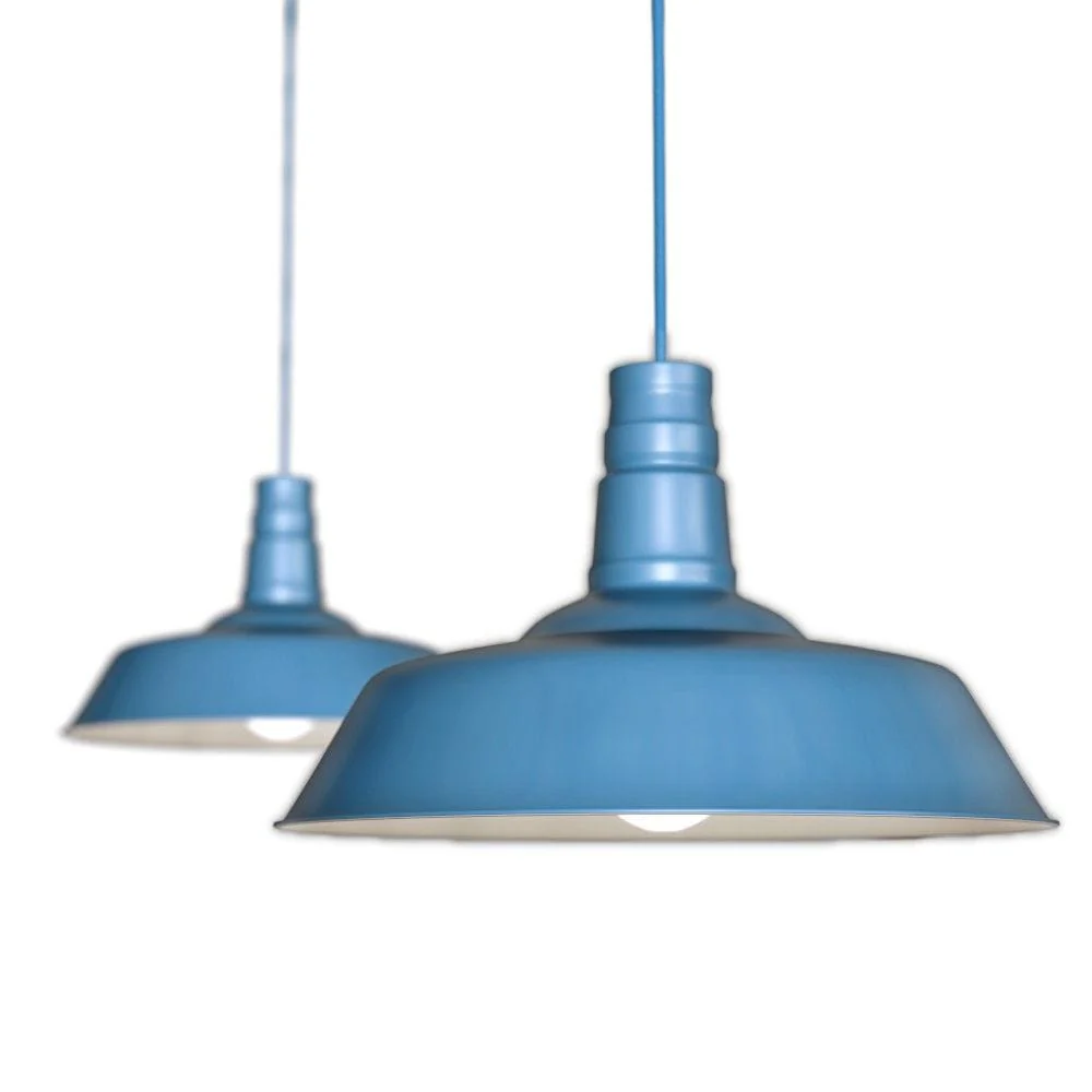 Aston Blue Industrial Breakfast Bar Pendant Light - Argyll - Image 3