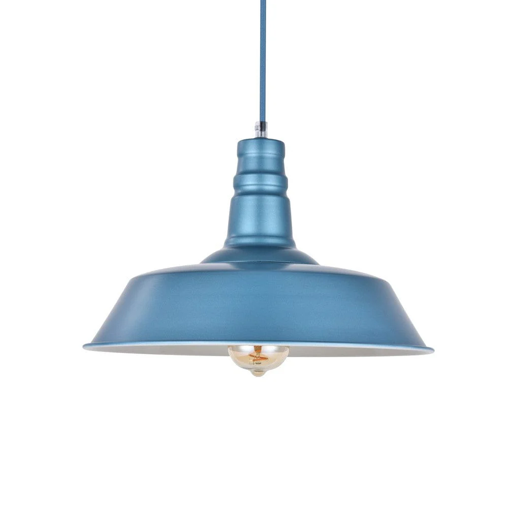 Aston Blue Industrial Breakfast Bar Pendant Light - Argyll - Image 6