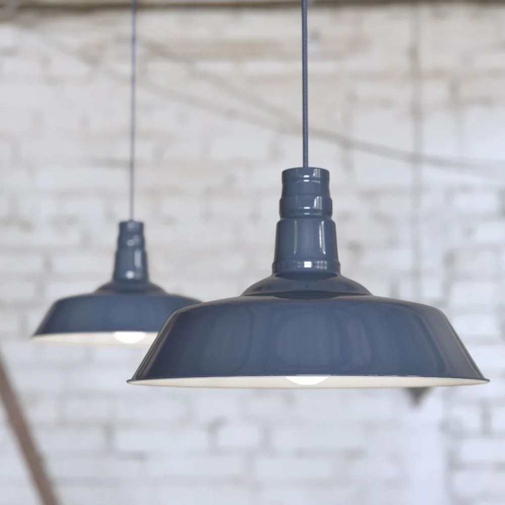 Leaden Grey Slate Industrial Breakfast Bar Pendant Light - Argyll - Image 3