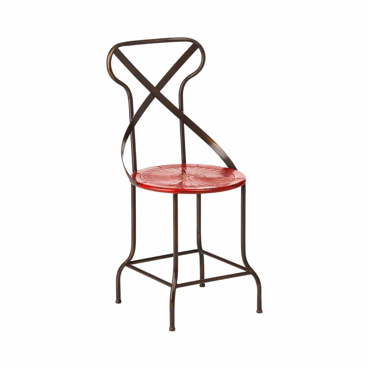 Artisan Red Metal Chair