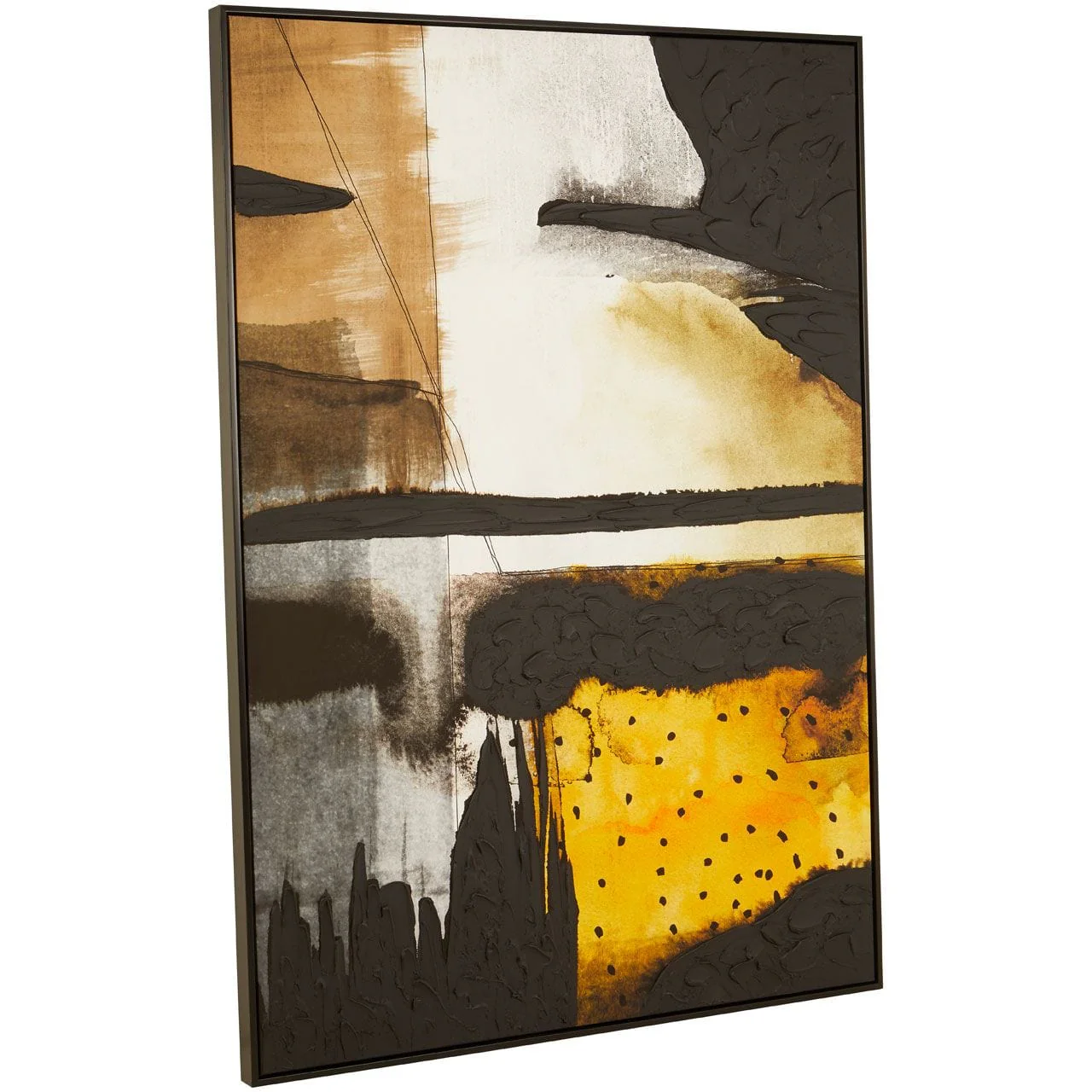 Astratto Black / Ochre Wall Art - Image 2