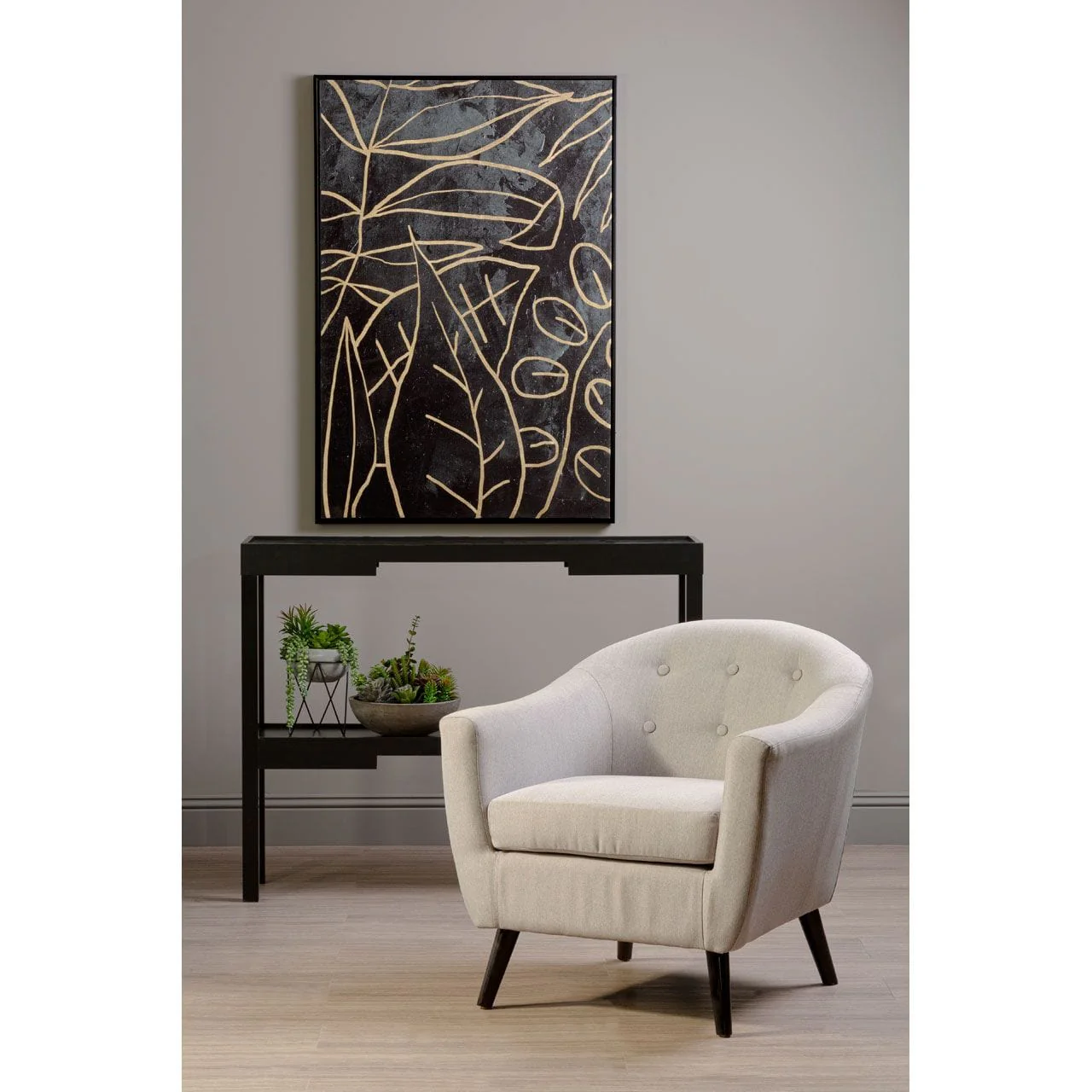 Astratto Canvas Black And Gold Wall Art - Image 2