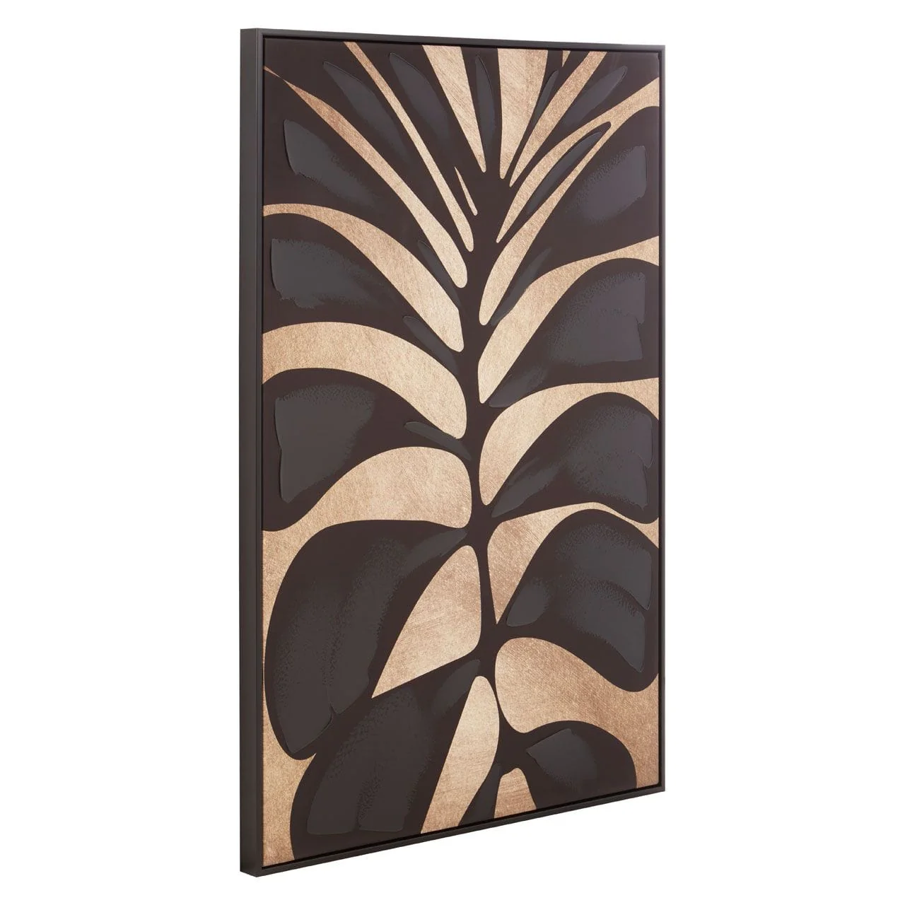 Astratto Canvas Black Leaf Design Wall Art - Image 4