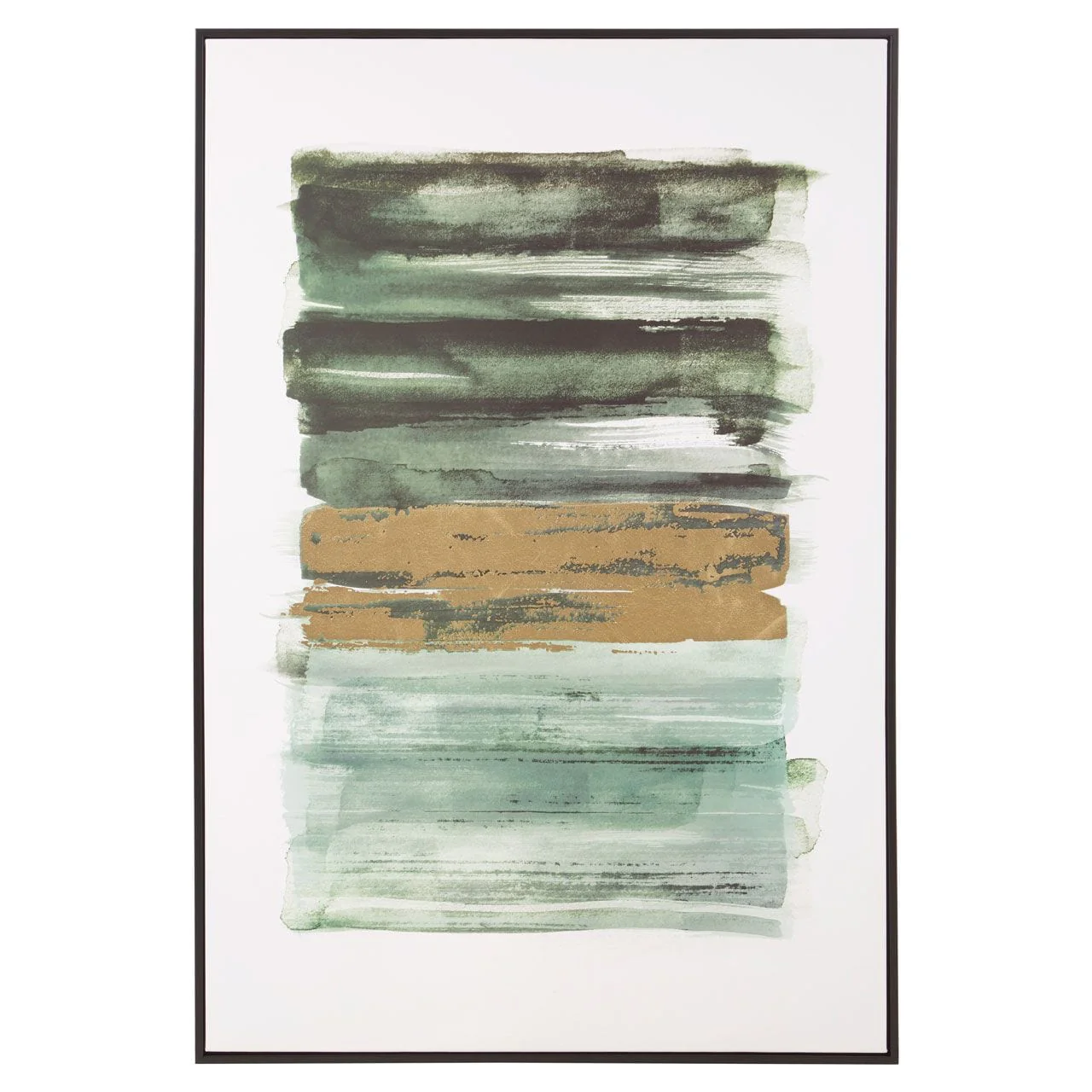 Astratto Canvas Green And Gold Wall Art