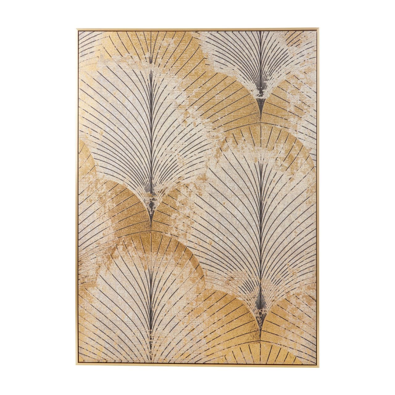 Astratto Canvas Grey And Gold Finish Wall Art