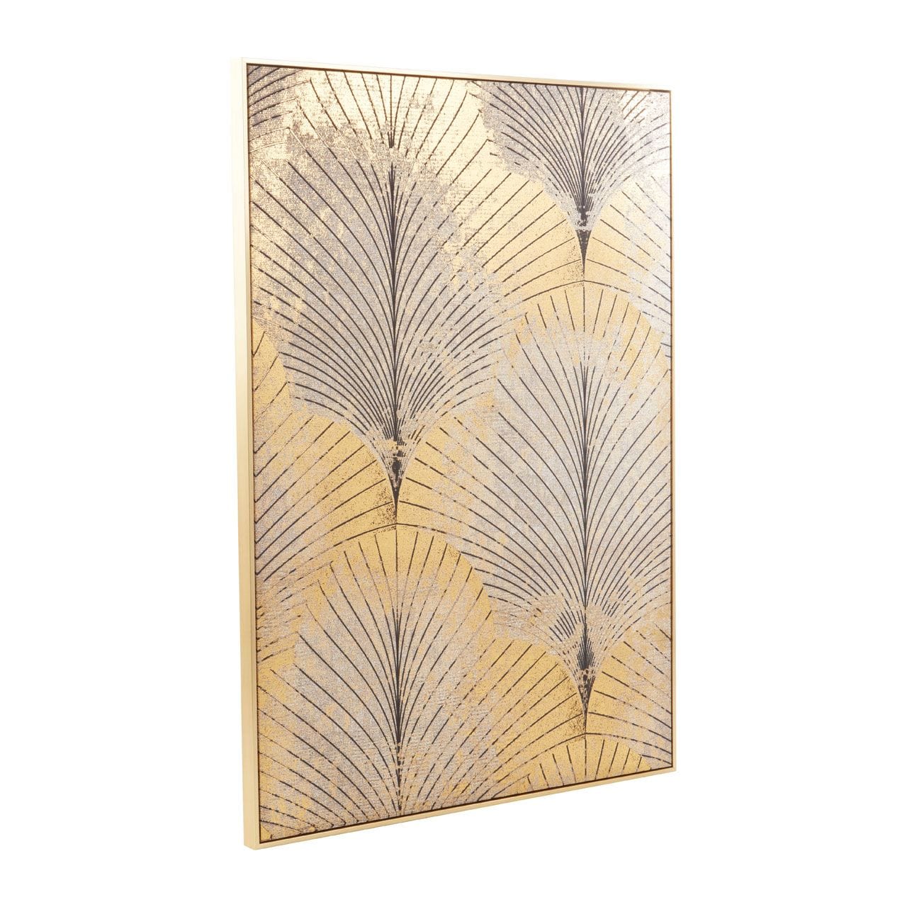 Astratto Canvas Grey And Gold Finish Wall Art - Image 2
