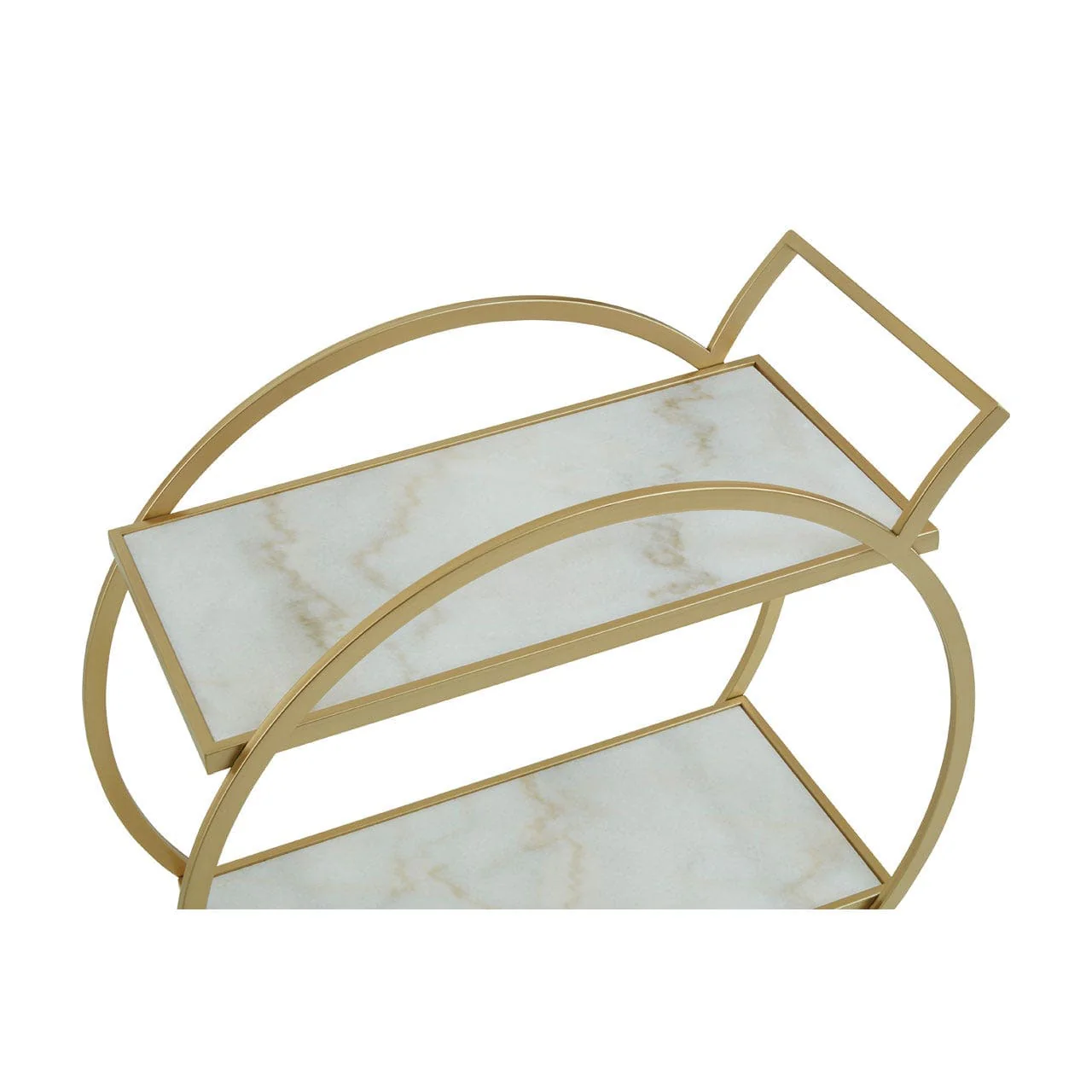 Avantis White Marble And Gold 2 Tier Trolley - Image 2