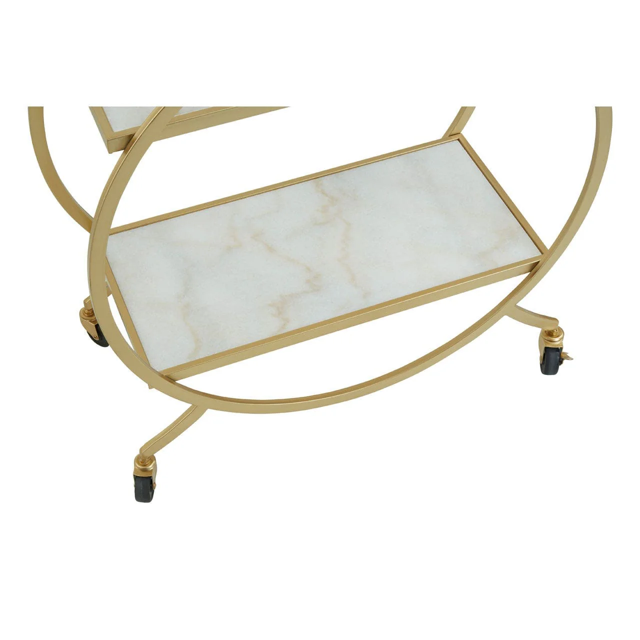 Avantis White Marble And Gold 2 Tier Trolley - Image 3