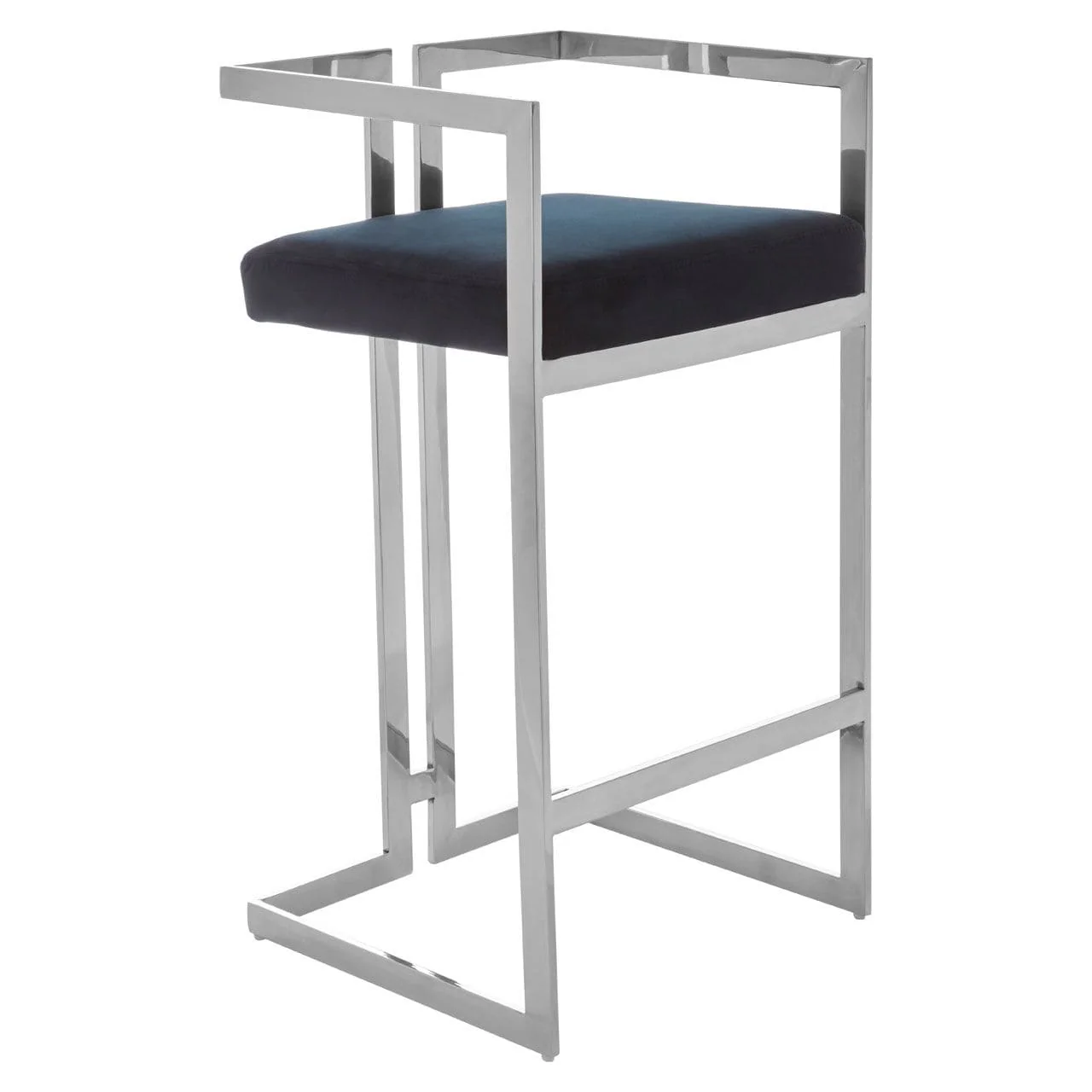 Gloria Black And Silver Bar Stool - Image 2