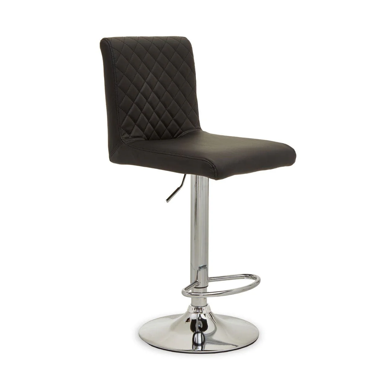 Dynasty Bar Chair In Black Leather Effect