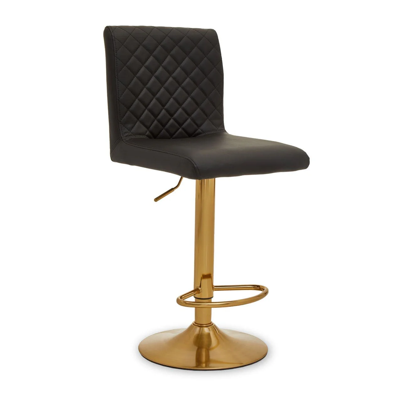 Dynasty Bar Chair In Black With Leather Effect