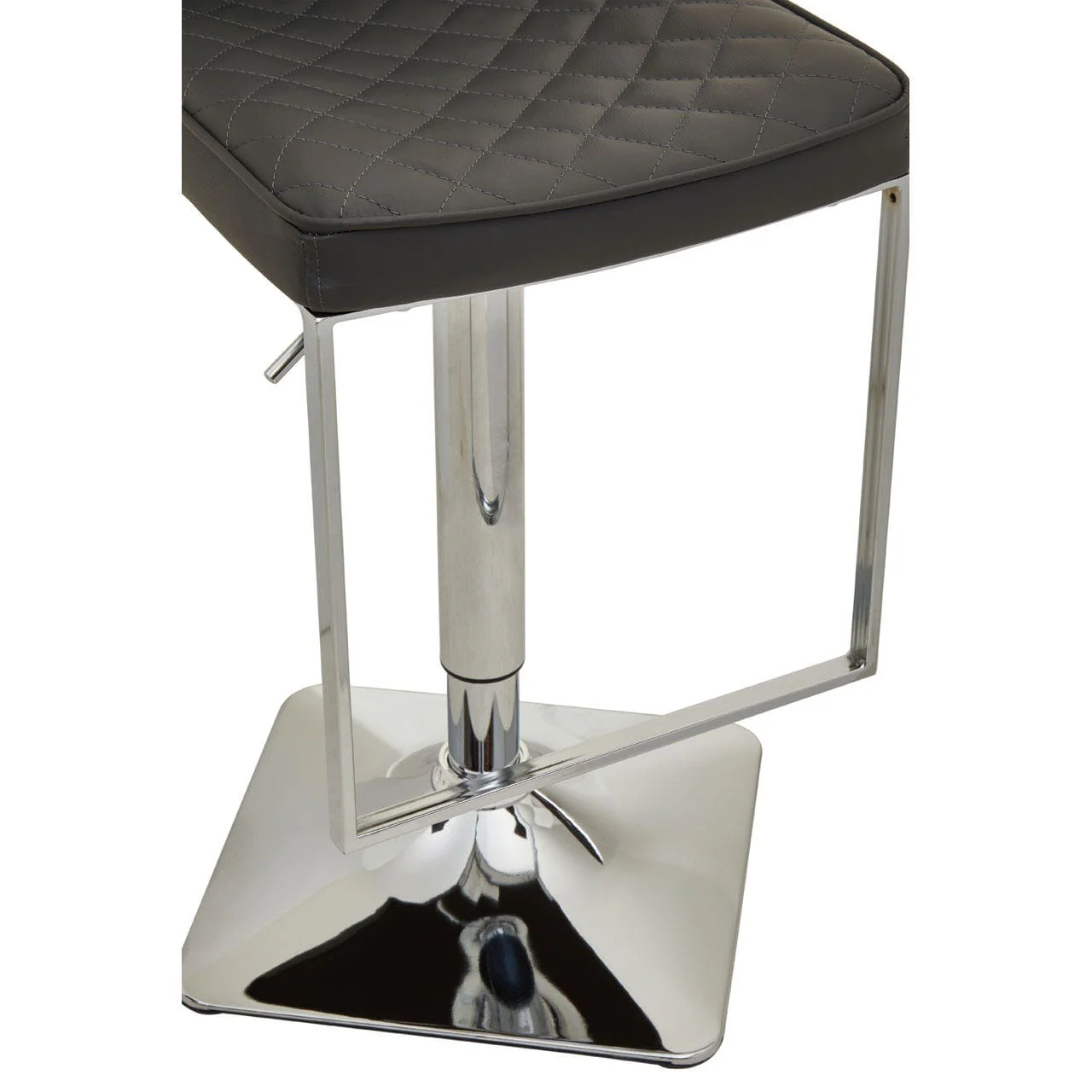 Dynasty Bar Chair In Dark Grey Leather Effect - Image 6