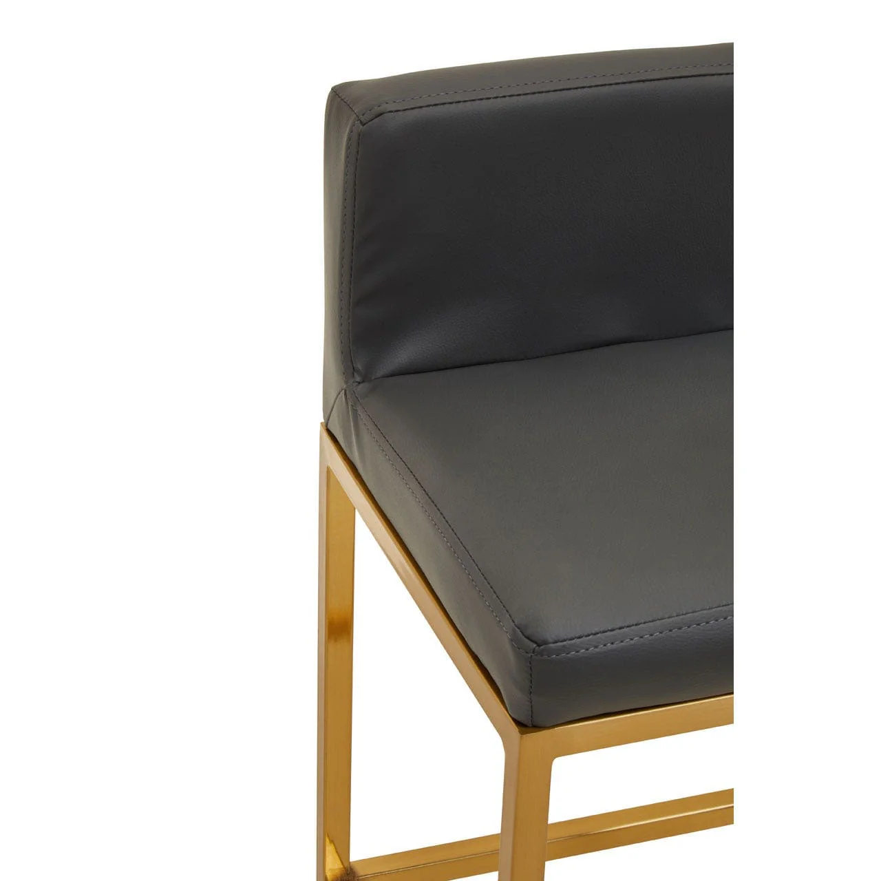 Dynasty Bar Chair Dark Grey Leather Effect - Tall - Image 2