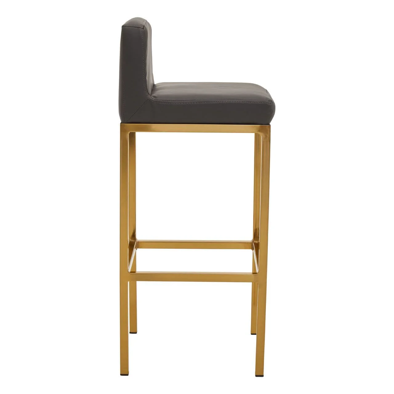 Dynasty Bar Chair Dark Grey Leather Effect - Tall - Image 5