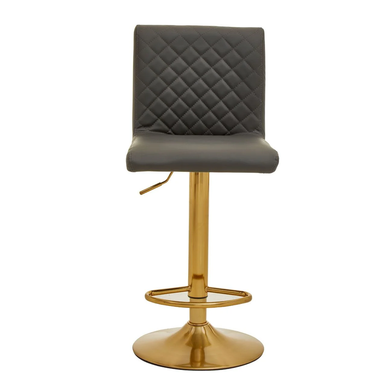 Dynasty Bar Chair In Dark Grey With Leather Effect - Image 2