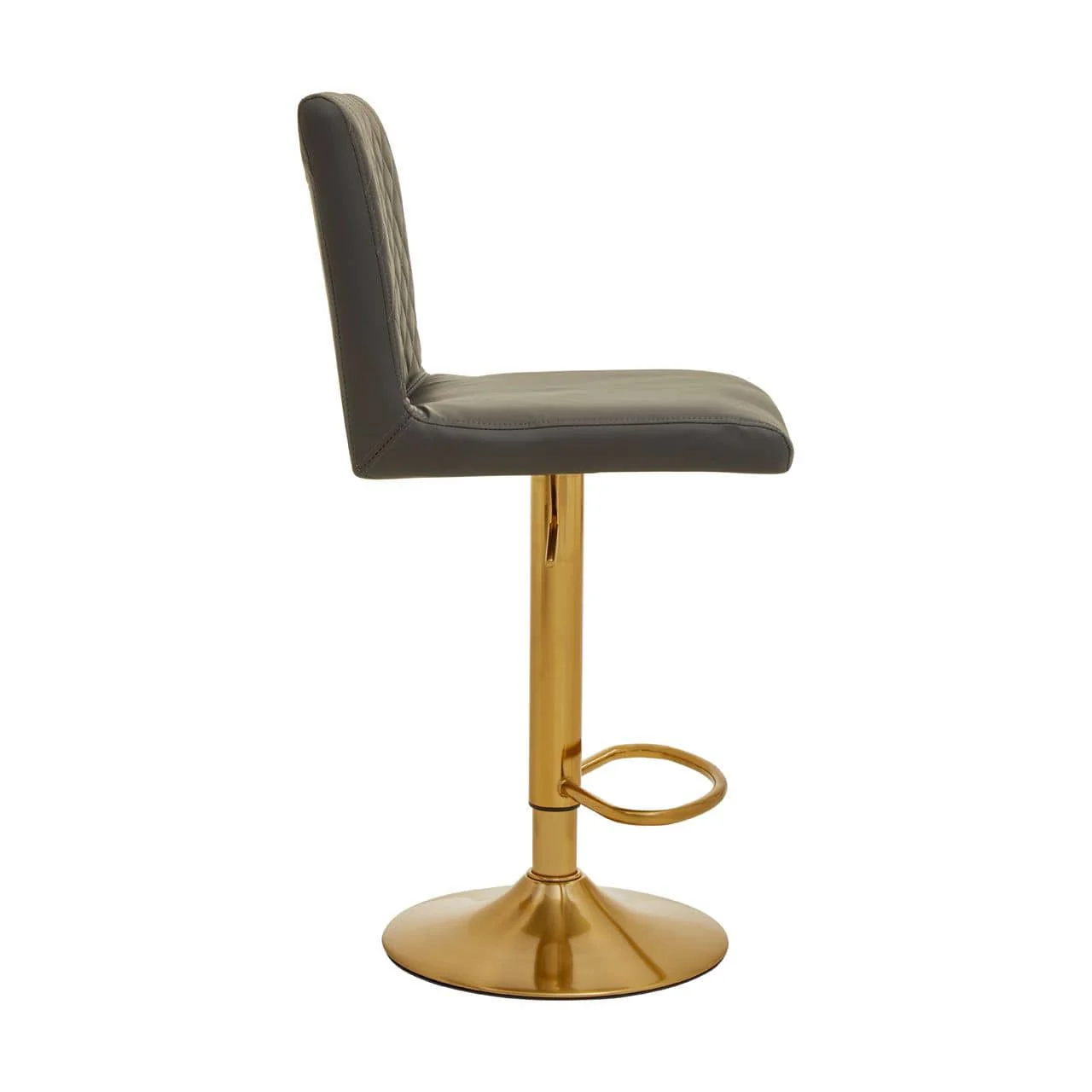 Dynasty Bar Chair In Dark Grey With Leather Effect - Image 3