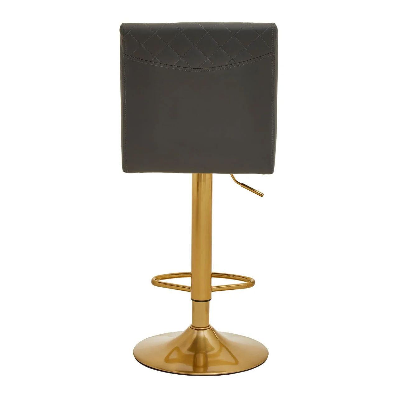 Dynasty Bar Chair In Dark Grey With Leather Effect - Image 4